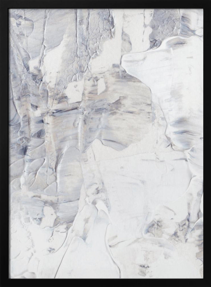 White and Gray Brushstrokes | Poster
