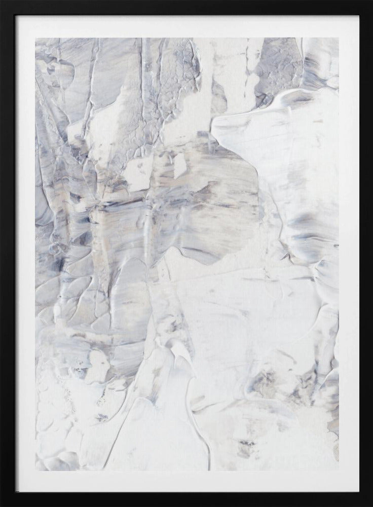 White and Gray Brushstrokes | Poster