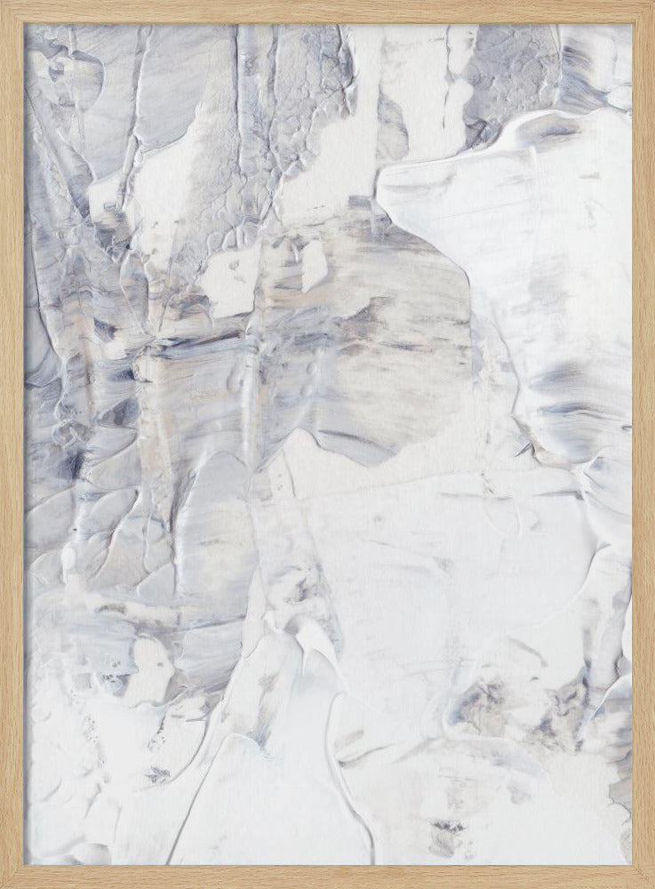 White and Gray Brushstrokes | Poster