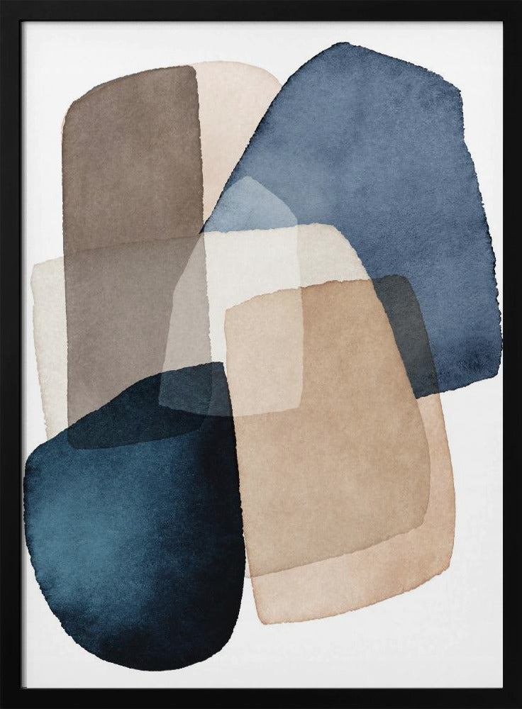 Blue Brown Blocks | Poster