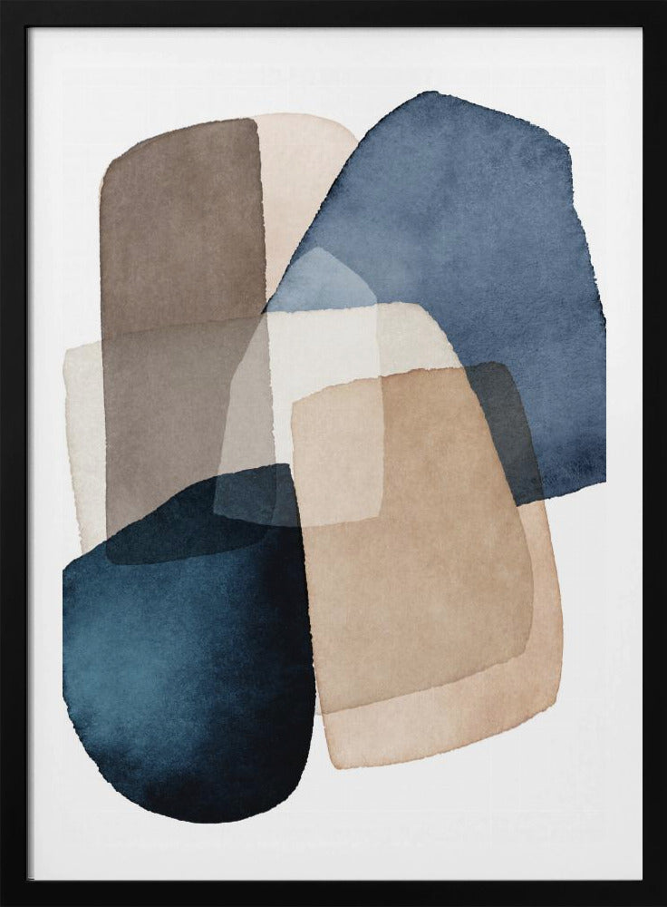 Blue Brown Blocks | Poster