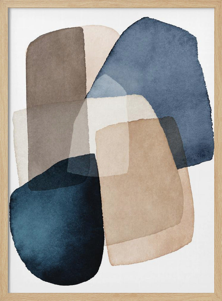 Blue Brown Blocks | Poster