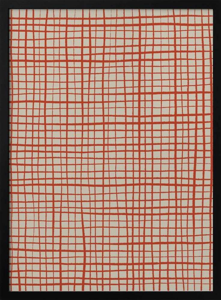 Red Grid Harmony | Poster