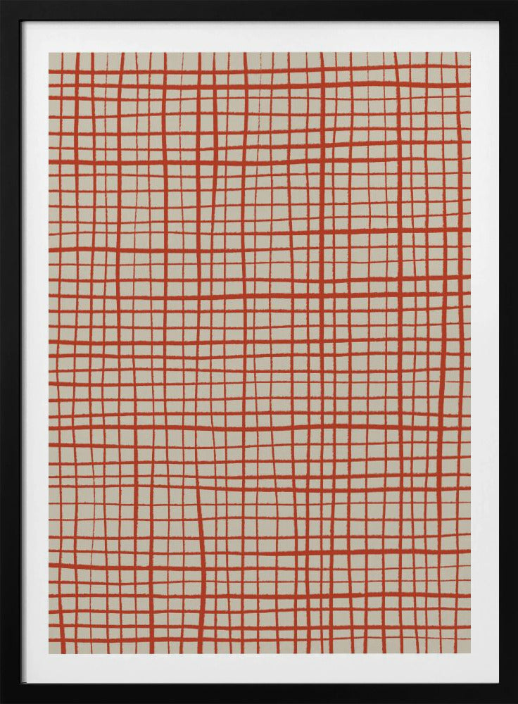 Red Grid Harmony | Poster