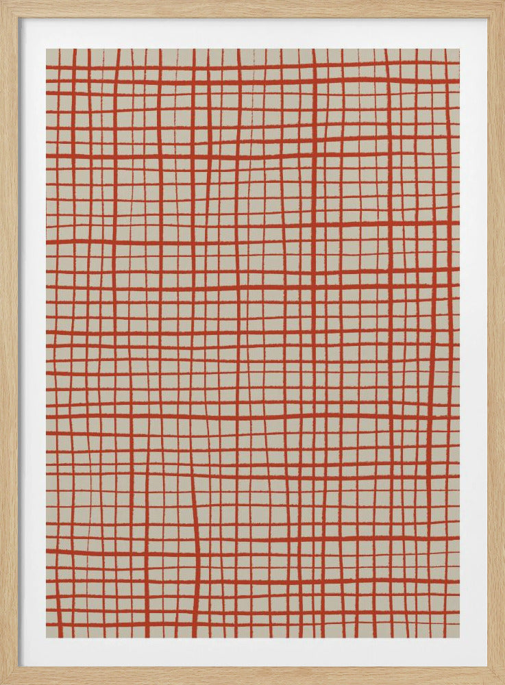 Red Grid Harmony | Poster
