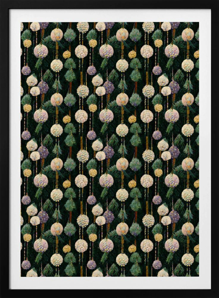 Festive Pine Ornaments | Poster