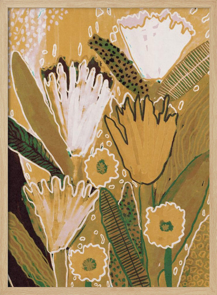 Magic Wildflowers / Yellow &amp; Green | Poster