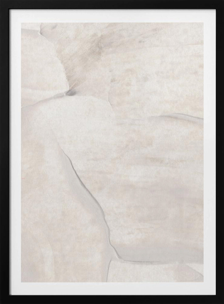 Flowing Textures In White And Cream Tones | Poster