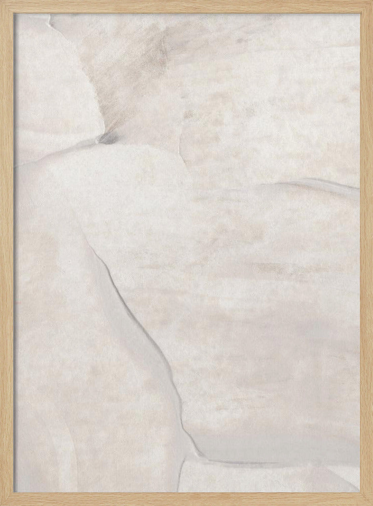 Flowing Textures In White And Cream Tones | Poster