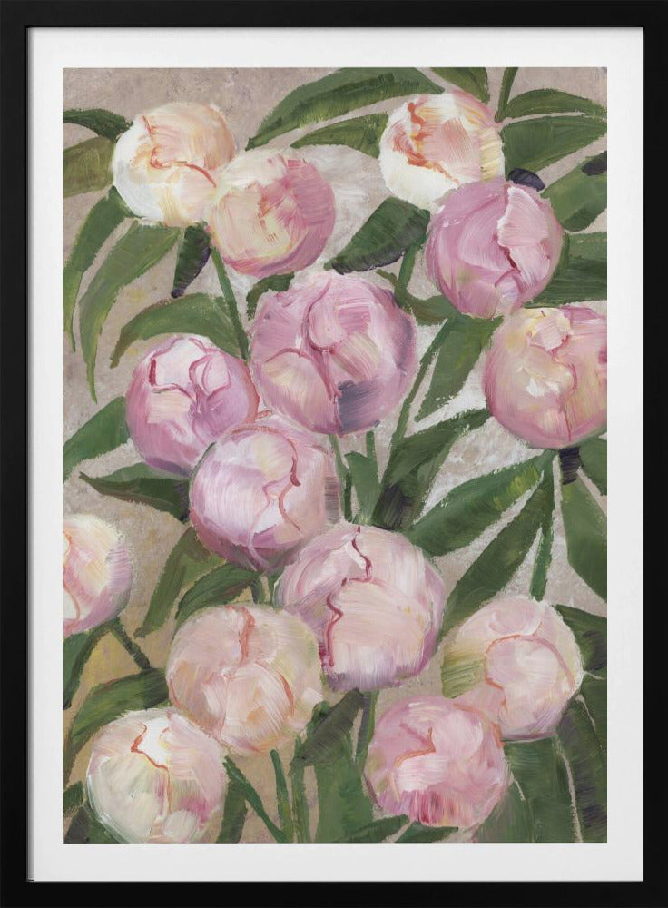 Valenty painterly peonies | Poster