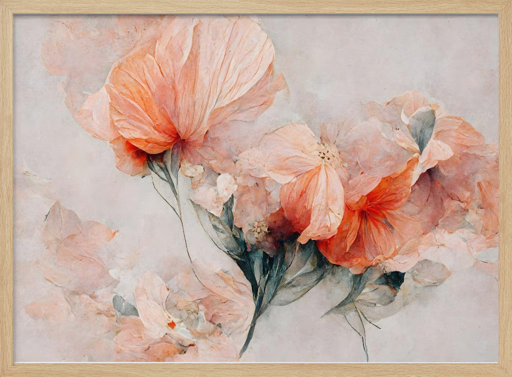Blossoms in Coral | Poster