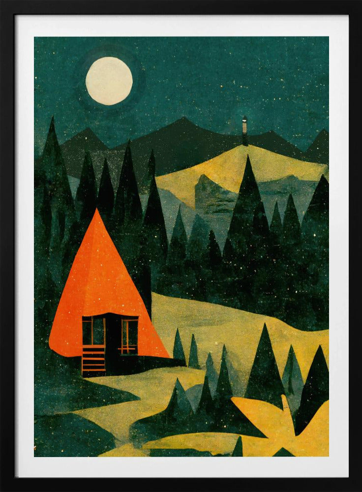 Moonlit Cabin Dream | Poster
