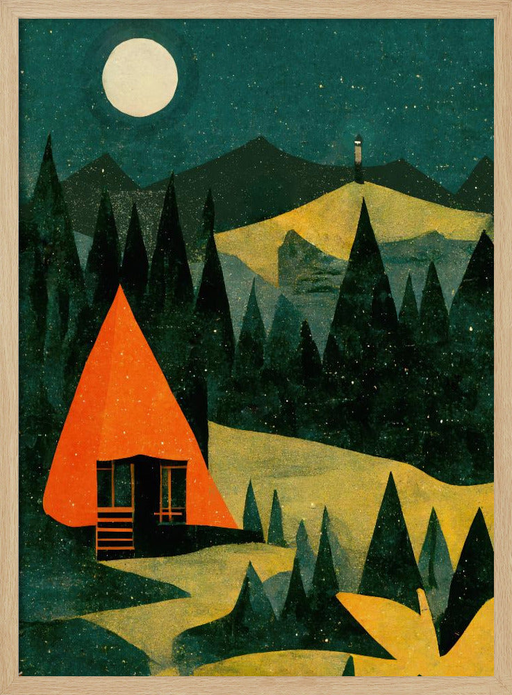 Moonlit Cabin Dream | Poster