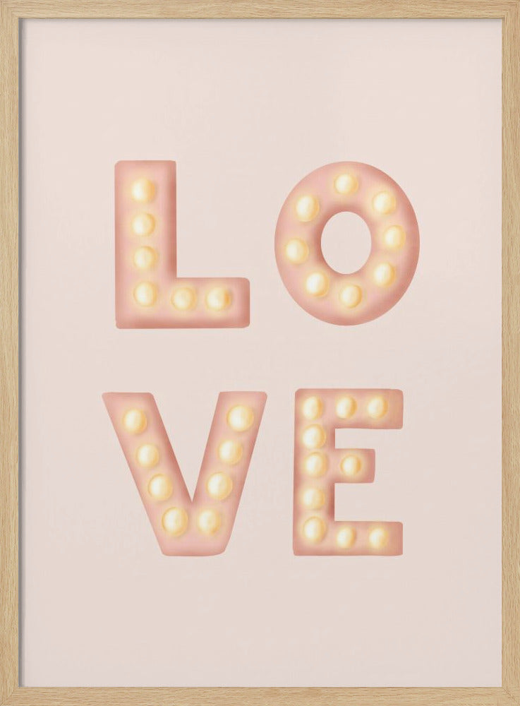 LOVE Light Letters Pink | Poster