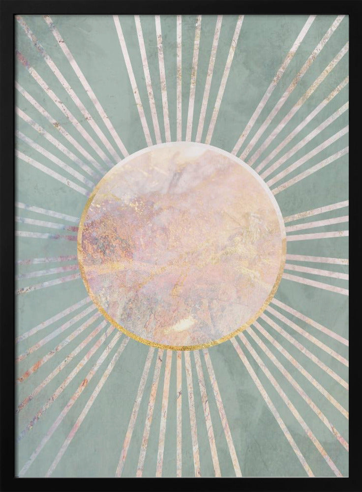 Sage Green Boho Sun Rays | Poster