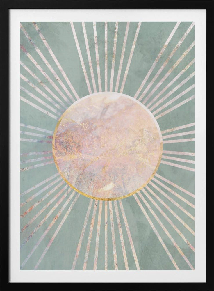 Sage Green Boho Sun Rays | Poster