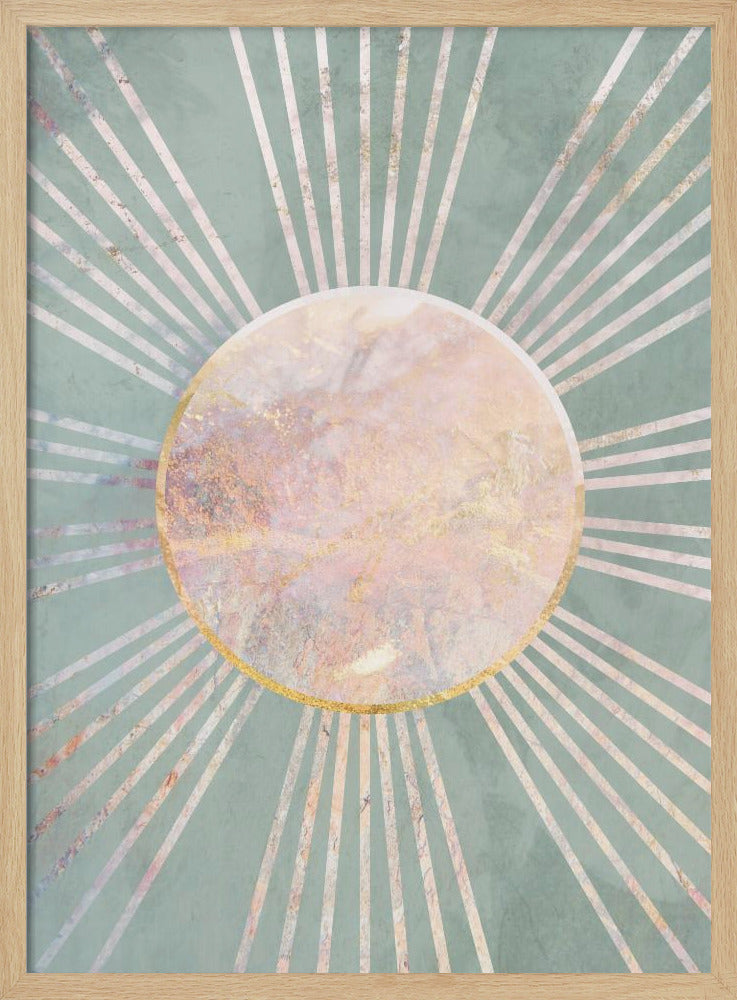 Sage Green Boho Sun Rays | Poster