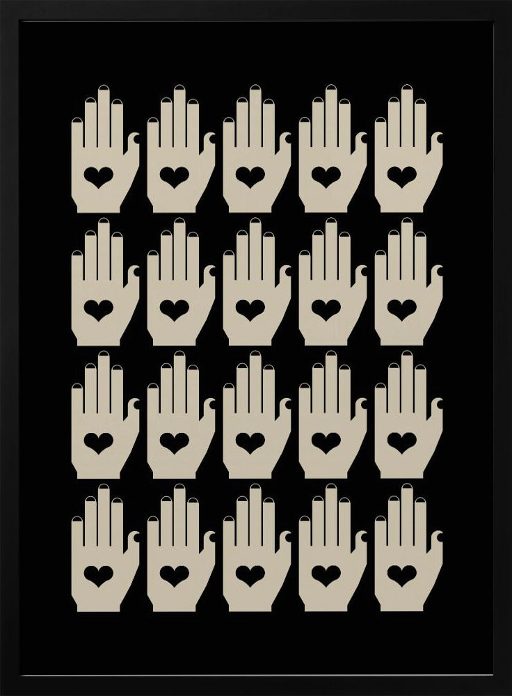 Retro Hands Black | Poster