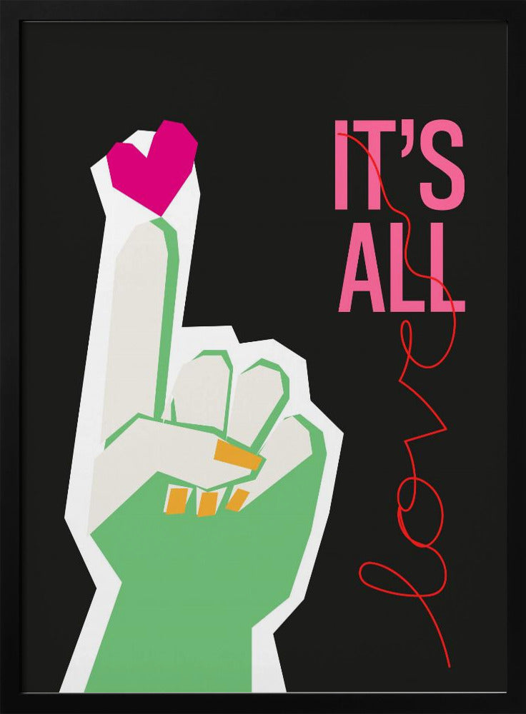 It's All Love Hand Grey | Poster