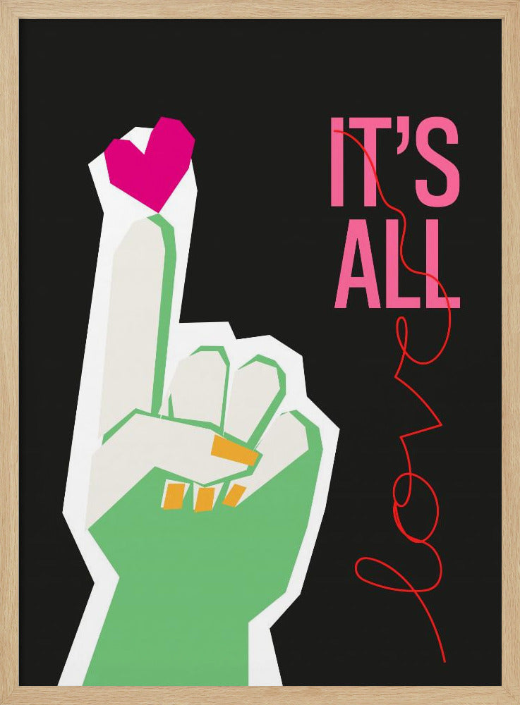 It's All Love Hand Grey | Poster