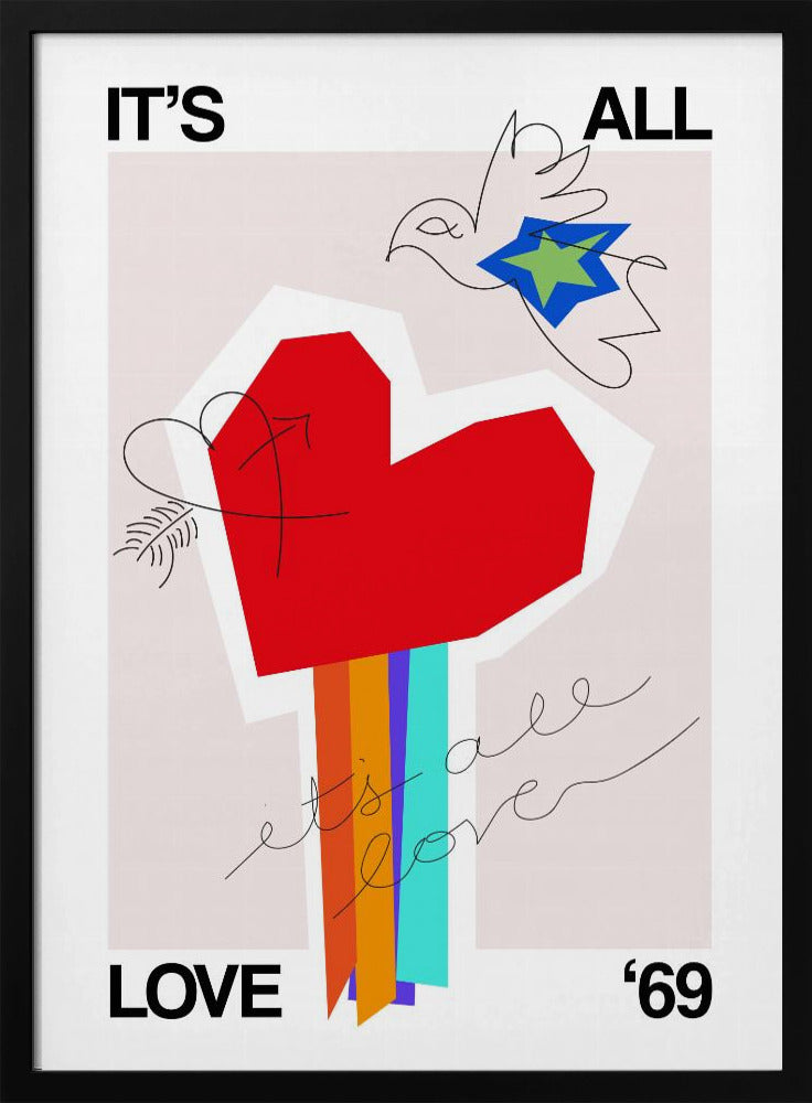 It's All Love '69 Heart Greige | Poster