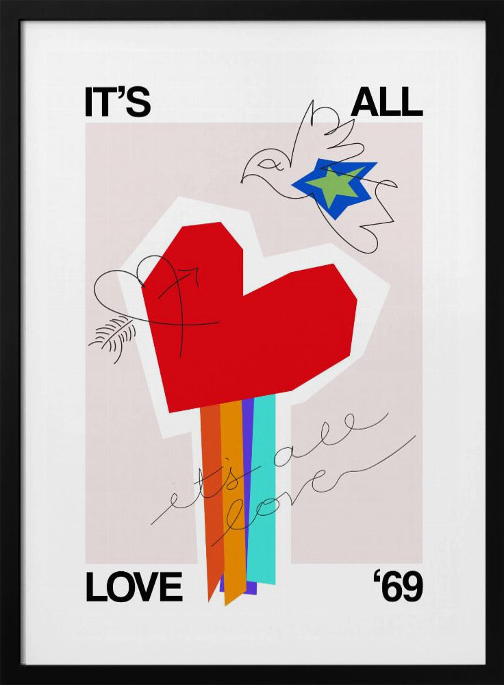 It's All Love '69 Heart Greige | Poster