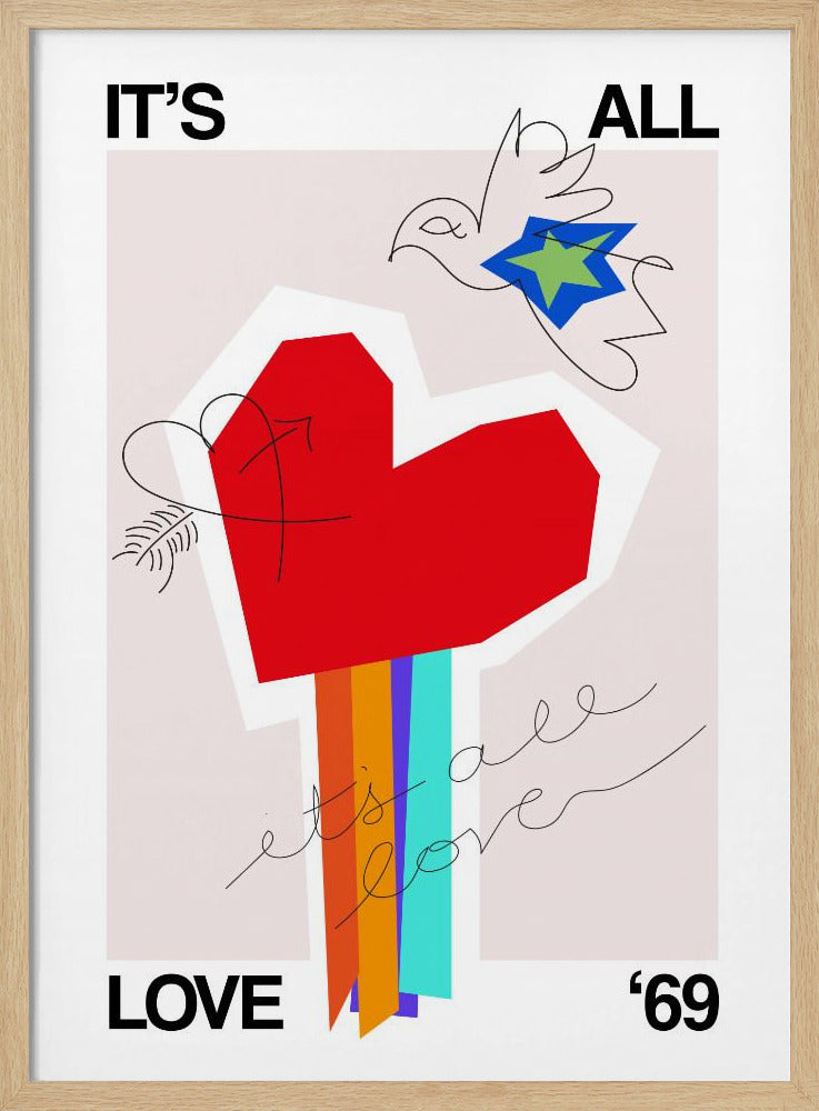 It's All Love '69 Heart Greige | Poster