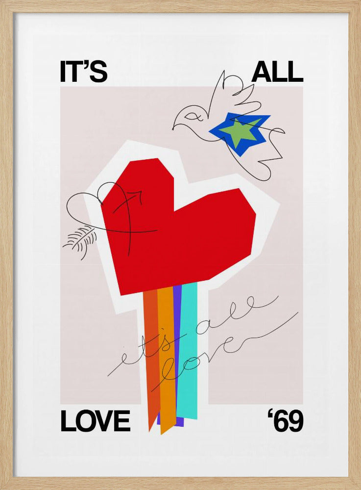 It's All Love '69 Heart Greige | Poster