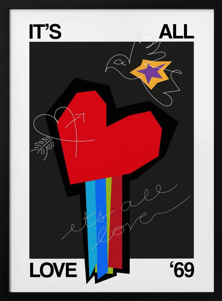 It's All Love Heart Grey | Poster