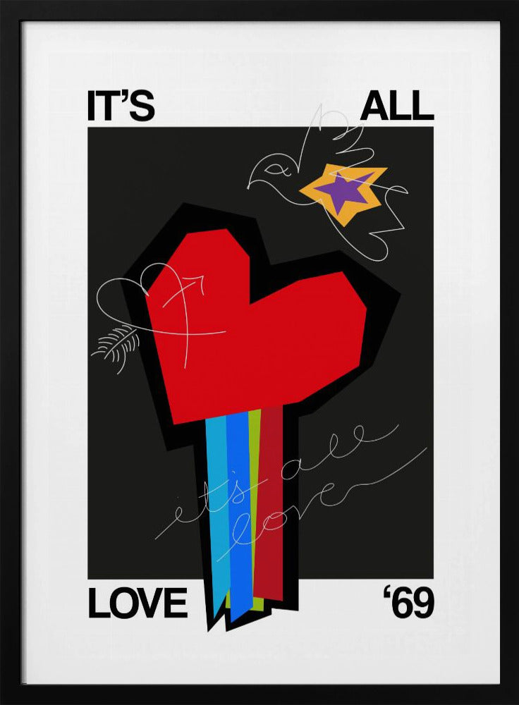 It's All Love Heart Grey | Poster