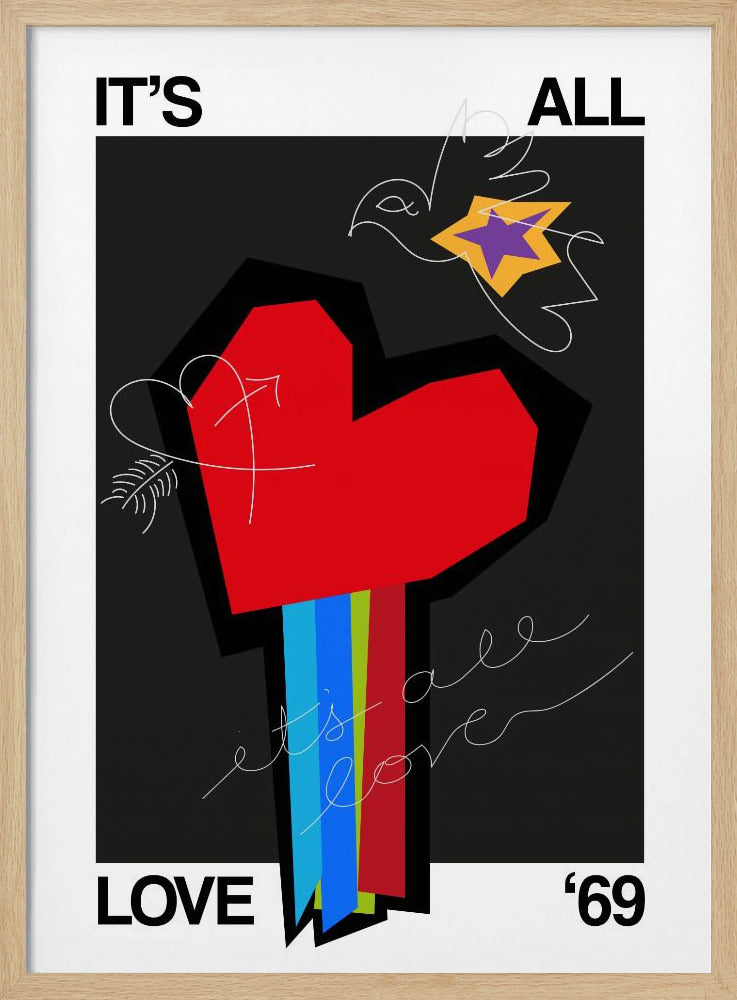 It's All Love Heart Grey | Poster