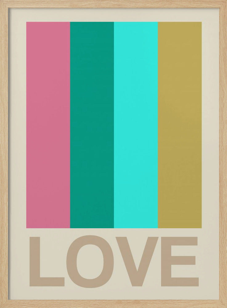Retro Stripe LOVE CItrus | Poster