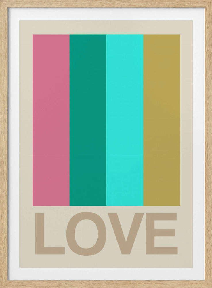 Retro Stripe LOVE CItrus | Poster