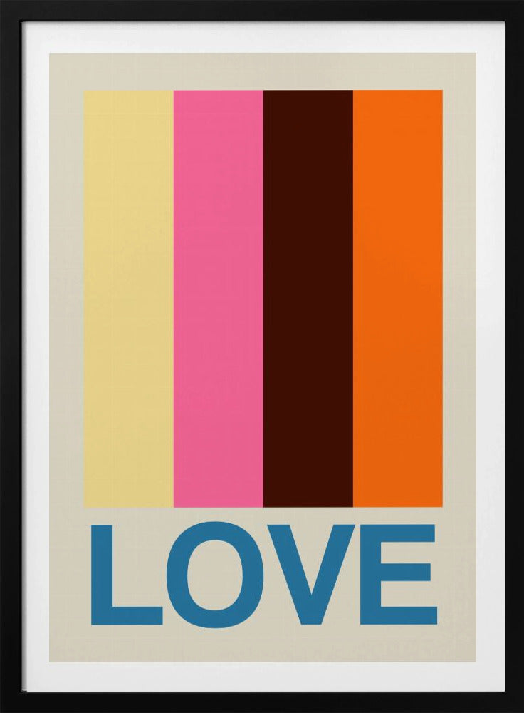 Retro Stripe LOVE Summer Fruits | Poster