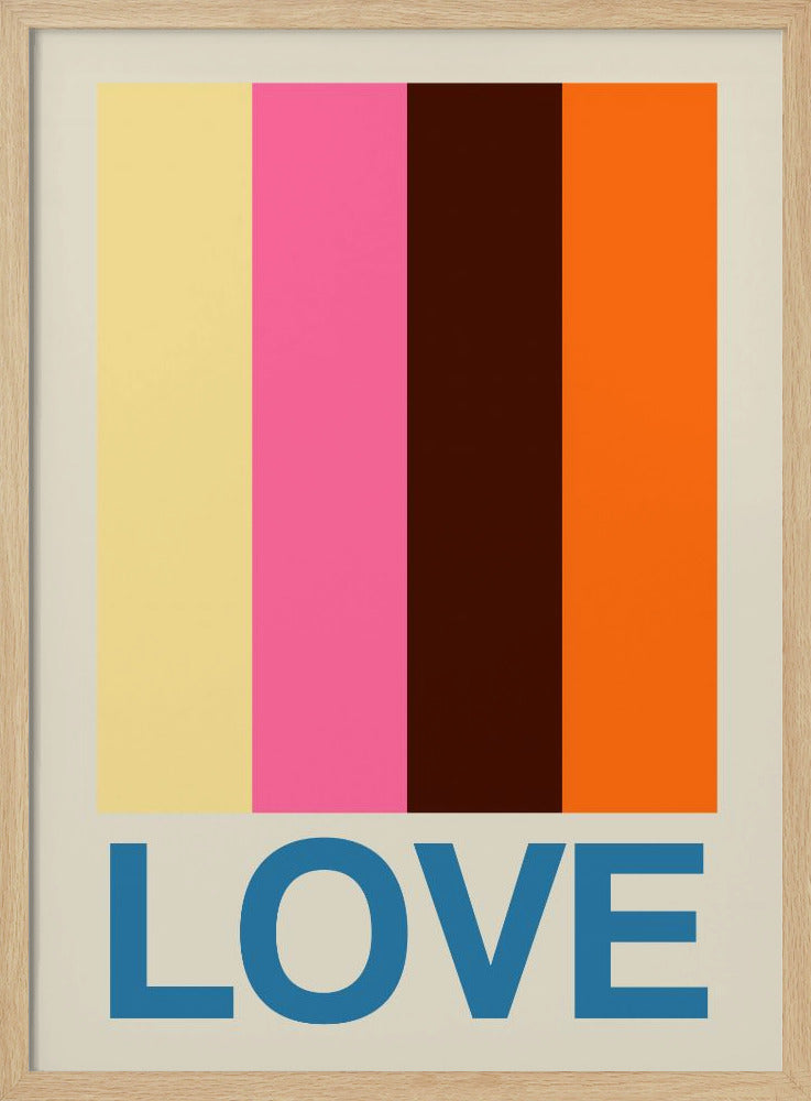Retro Stripe LOVE Summer Fruits | Poster