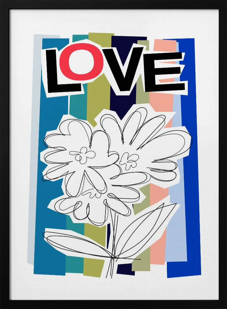 Scribble Flower Blue | Poster