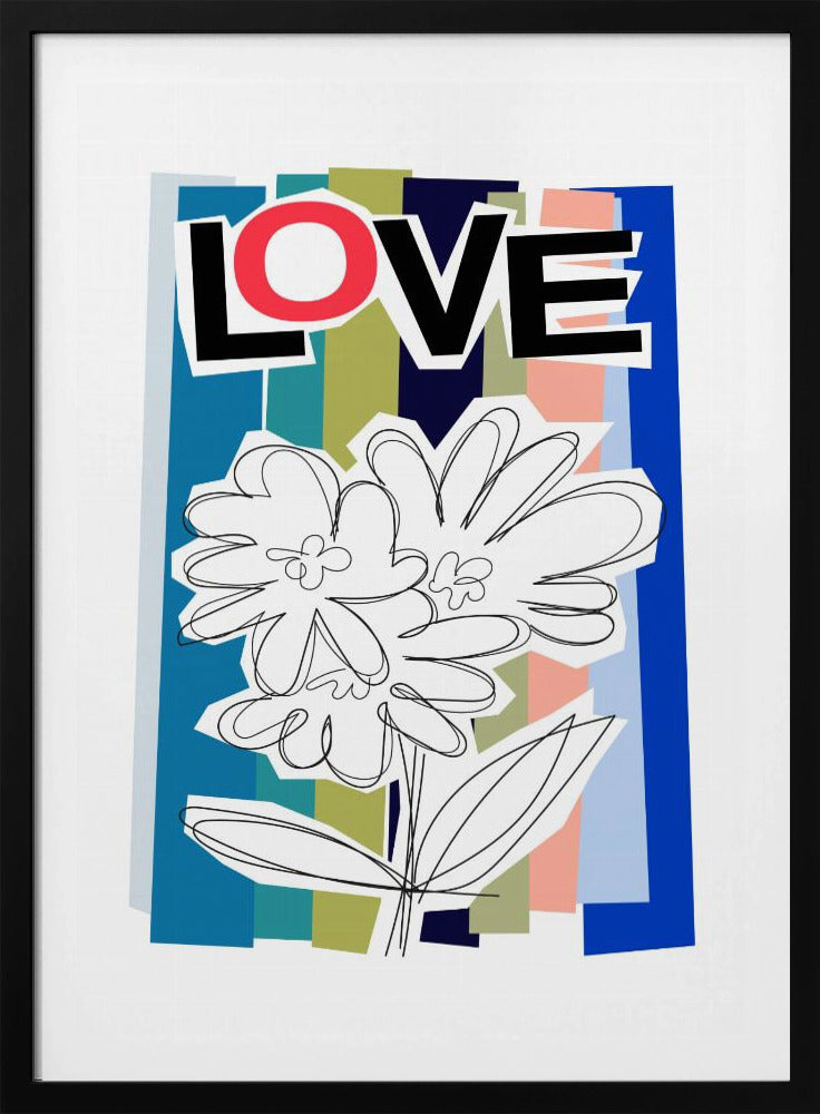 Scribble Flower Blue | Poster