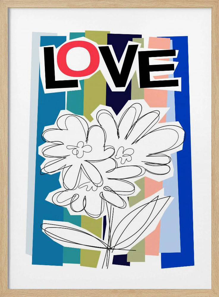 Scribble Flower Blue | Poster