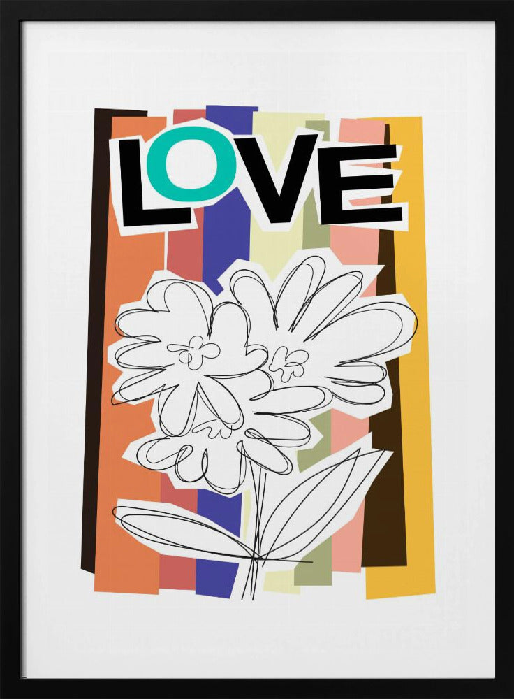 Scribble Flower Faded | Poster