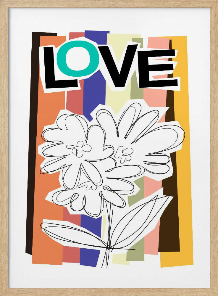 Scribble Flower Faded | Poster