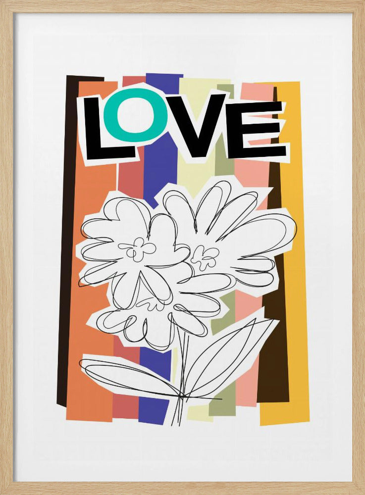 Scribble Flower Faded | Poster