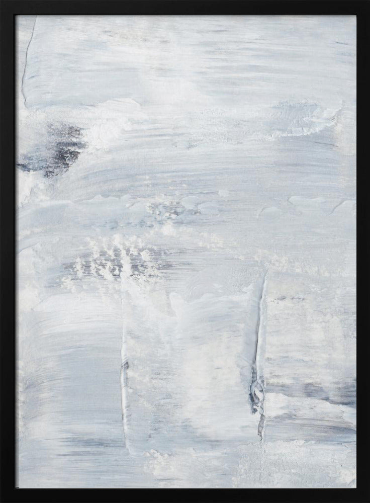 White And Gray Brushstrokes | Poster