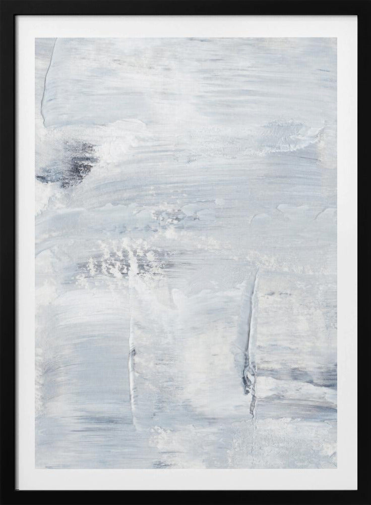 White And Gray Brushstrokes | Poster