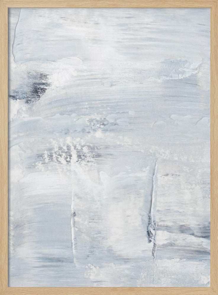 White And Gray Brushstrokes | Poster