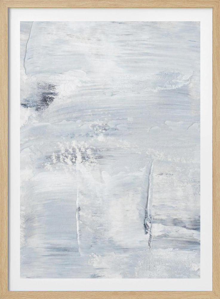 White And Gray Brushstrokes | Poster