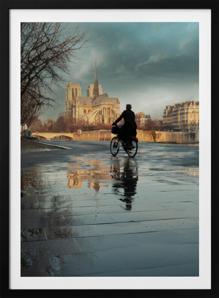 Notre Dame and cyclist | Poster