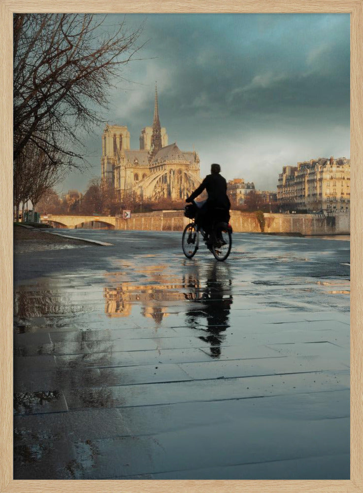 Notre Dame and cyclist | Poster