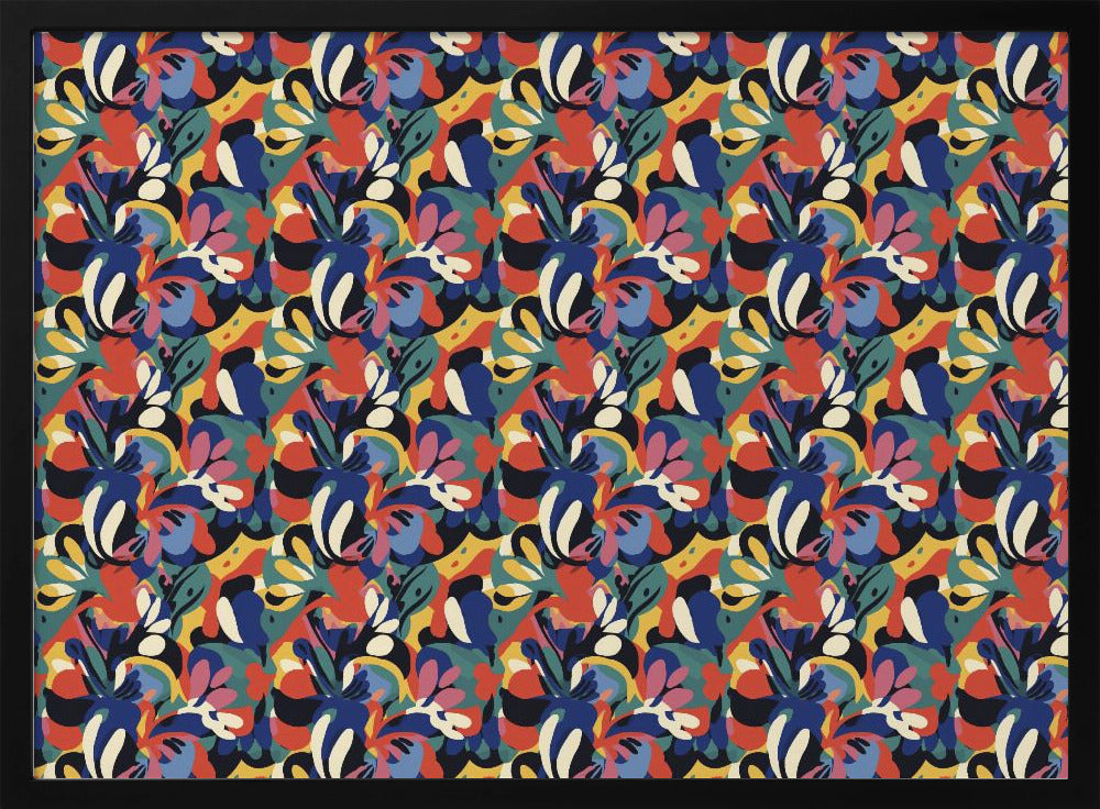 Vibrant Flowery Waves | Poster