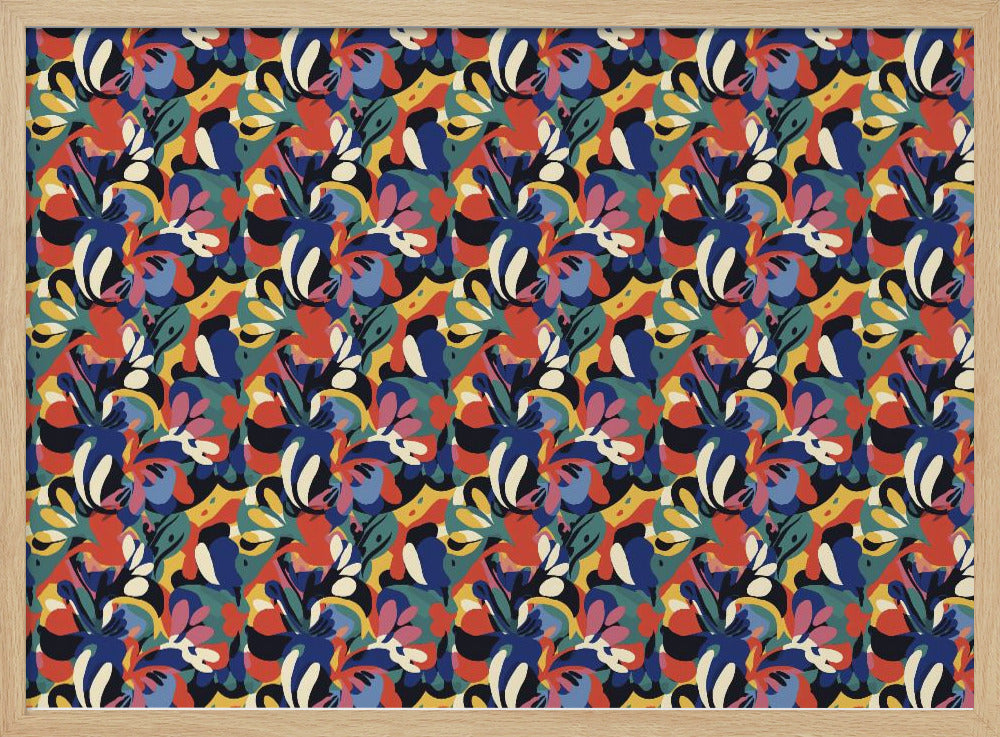 Vibrant Flowery Waves | Poster