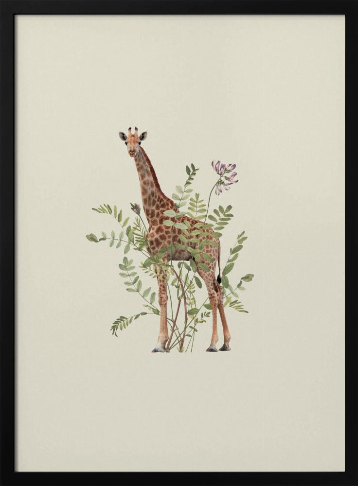 Floral giraffe | Poster